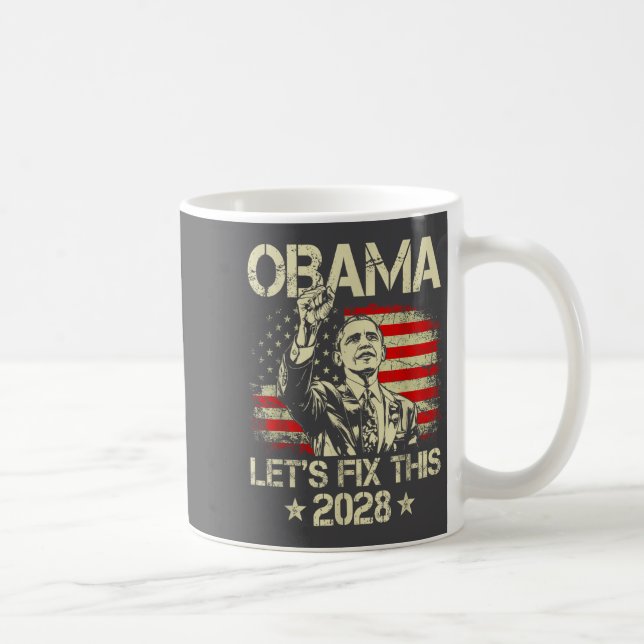 Caneca De Café Obama 2028 Let's Fix This Obama 48th President (Direita)