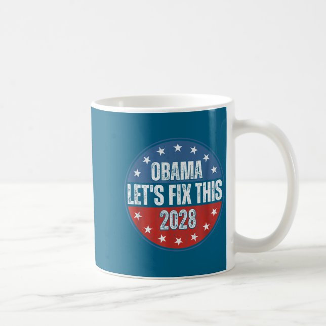 Caneca De Café Obama 2028 Let's Fix This Obama 48th President (Direita)