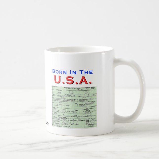 Caneca De Café Obama: Nascer nos EUA (Direita)