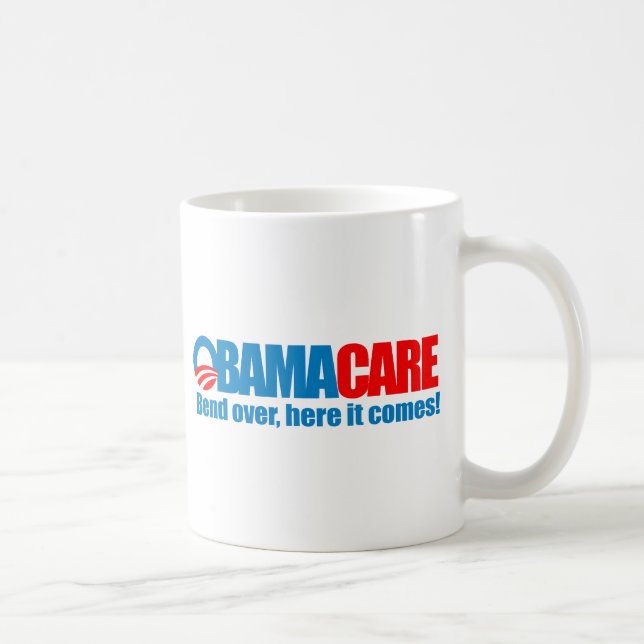 Caneca De Café Obamacare - curvatura aqui vem (Direita)