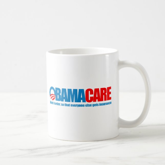 Caneca De Café Obamacare - trabalho mais duramente (Direita)