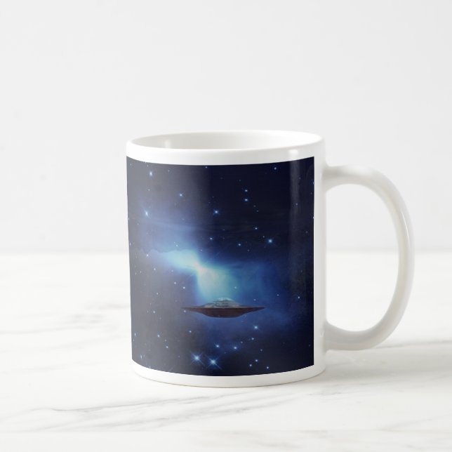 Caneca De Café Objeto voador de OVNI no espaço (Direita)