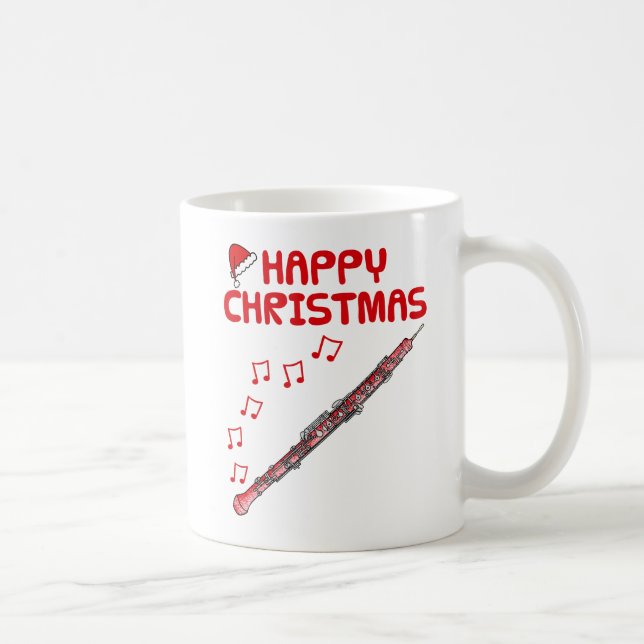 Caneca De Café Oboe Christmas Woodwind Musical Professora De Músi (Direita)