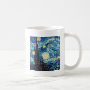 Caneca De Café Obra-Prima Vintage Azul Noite Estrelada de Van Gog