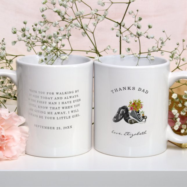 Caneca De Café Obrigada Pai | Caminhando ao Meu Lado Sapatos de A (Criador carregado)