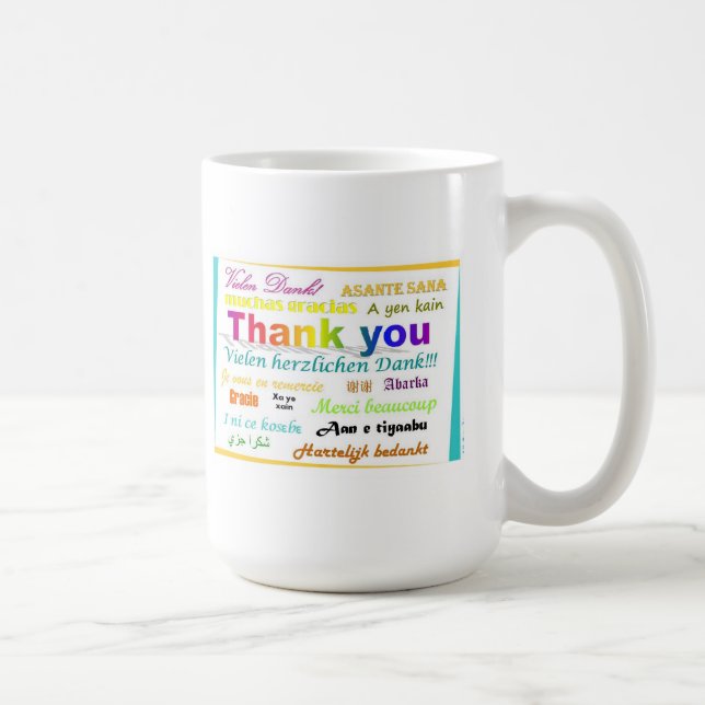 Caneca De Café Obrigado agredir - multilingue (Direita)