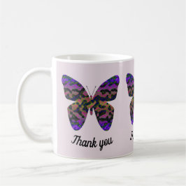 Caneca De Café Obrigado Apreciação Moderna Borboleta Brilhante