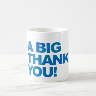Caneca De Café Obrigado azul grande você