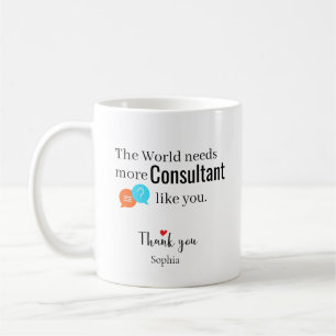 Caneca De Café Obrigado Consultor — Nome Personalizado