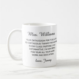 Caneca De Café obrigado de apreciação do professor minimalista mo