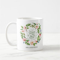 Obrigado de coroa floral cor-de-rosa, seu presente