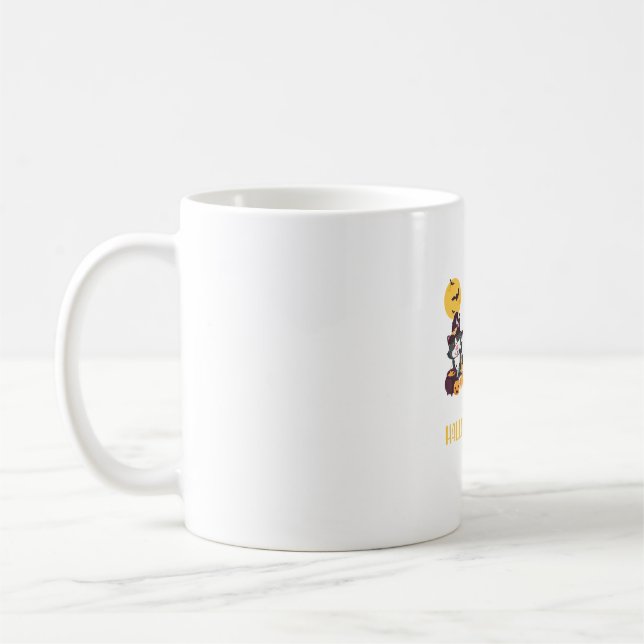 Caneca De Café Obrigado Feliz de Natal do Cat Halloween (Esquerda)