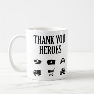 Caneca De Café Obrigado Heróis  Primeiros respondedores