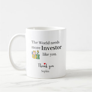Caneca De Café Obrigado Investidor — Nome Personalizado