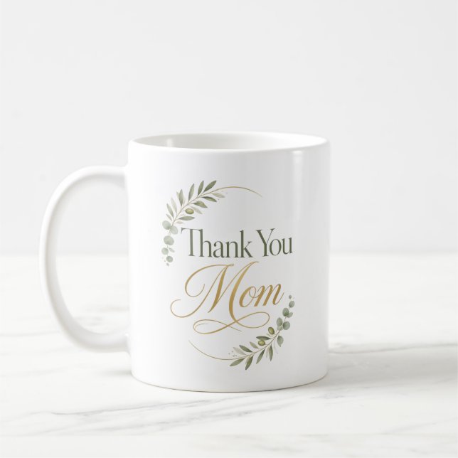 Caneca De Café Obrigado Mãe Aniversário Botânico (Esquerda)