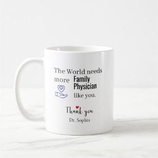 Caneca De Café Obrigado Médico de Família Nome Personalizado