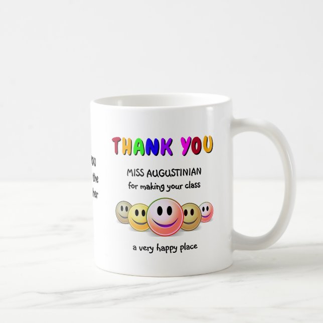 Caneca De Café OBRIGADO Melhor Professor de Todos os Tempos (Direita)