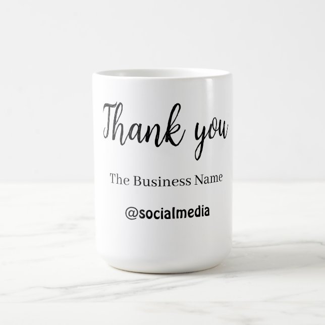 Caneca De Café obrigado mídia social nome da empresa data simples (Centro)