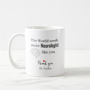 Caneca De Café Obrigado Neurologista Nome Personalizado