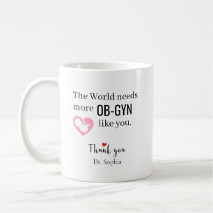 Caneca De Café Obrigado OB-GYN Nome Personalizado