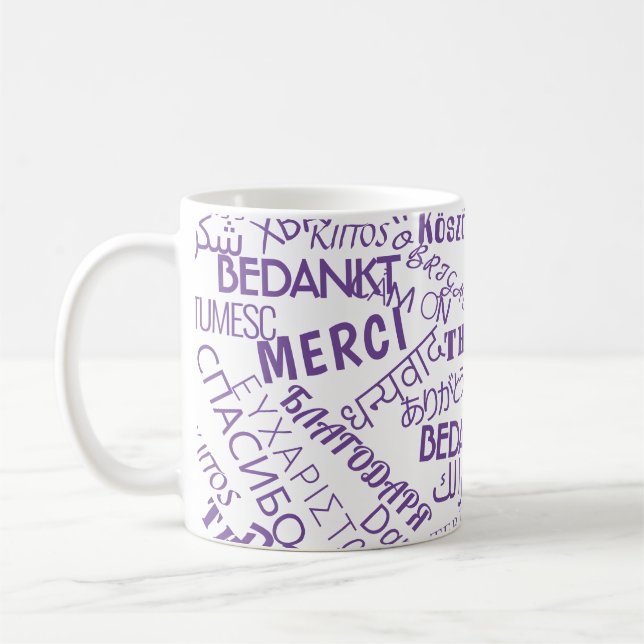 Caneca de Café Obrigado Palavra Internacional Obri (Esquerda)