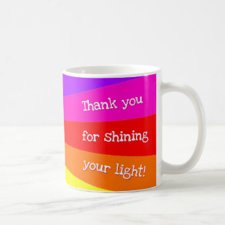 Caneca De Café "Obrigado por brilhar sua luz!' Raios de Arco-íris
