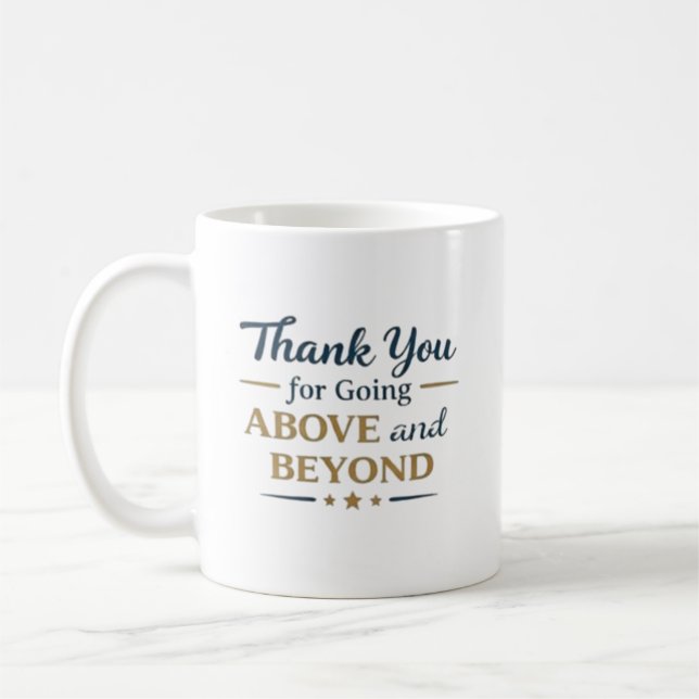 Caneca De Café Obrigado por Ir Além (Esquerda)