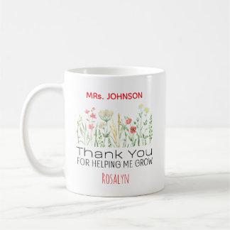 Caneca De Café Obrigado Por Me Ajudar a Crescer Professor Persona