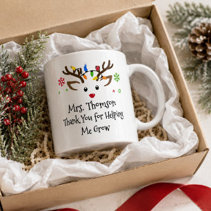Caneca De Café Obrigado por me Ajudar a Crescer Renas de Natal