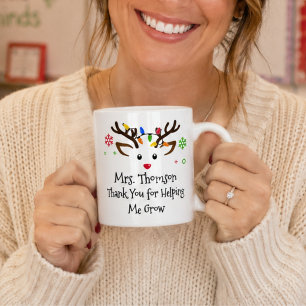 Caneca De Café Obrigado por me Ajudar a Crescer Renas de Natal