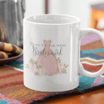 Caneca De Café Obrigado por ser minha Bridesmaid Blush Watercolor<br><div class="desc">Obrigado por ser a Bridesmaid? Este design apresenta obrigado para você por ser minha dama de noiva, presente de festa noiva, ideia de presente favorita, estilo elegante de chic romântico, com madrinha mínima simples, tipografia de script de caligrafia, e casamento cor-de-água rosa, design elegante floral. excelente para um chá de...</div>