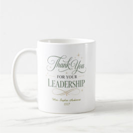 Caneca De Café Obrigado Por Sua Liderança Personalizada