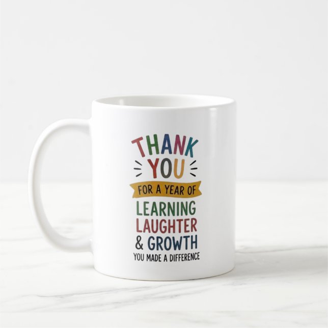 Caneca De Café Obrigado por um Ano de Aprendizado  (Esquerda)