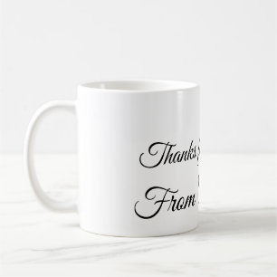 Caneca De Café obrigado por vir adicionar nome mensagem de texto