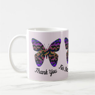 Caneca De Café Obrigado Professor Apreciação Borboleta Brilhant