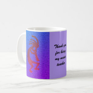 Caneca De Café Obrigado professor de música Kokopelli com flauta