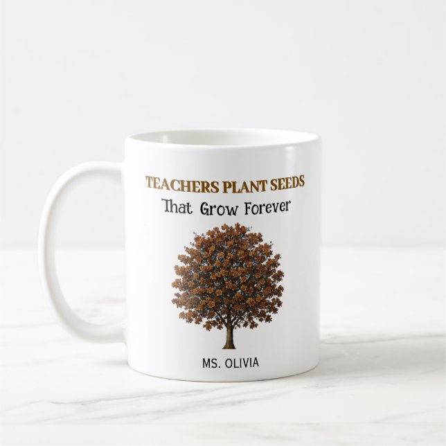 Caneca De Café Obrigado professor - Professores Cultivam Mentes,  (Esquerda)