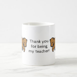 Caneca De Café Obrigado Professor Rustic Brown Bear