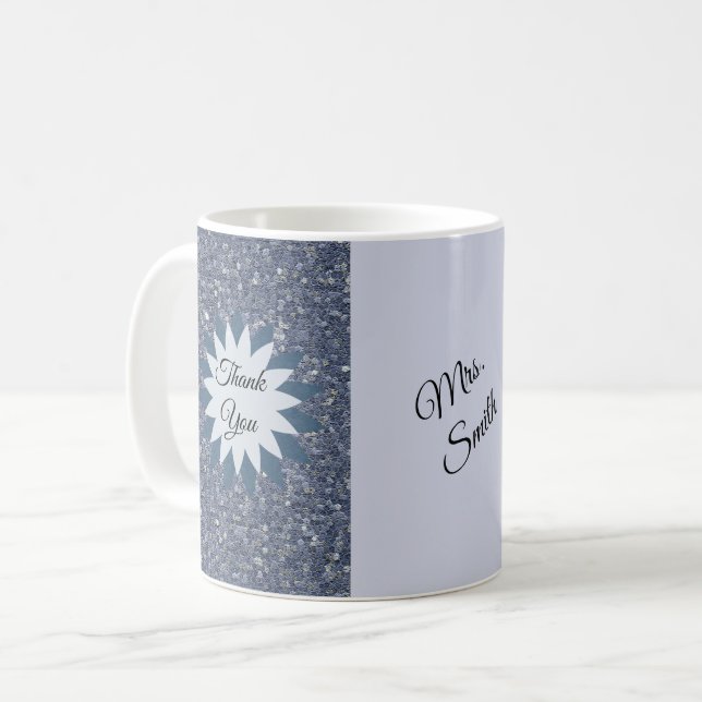 Caneca De Café Obrigado Professora Apreciação Azulejos Mosaicos A (Frente Esquerda)