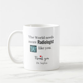 Caneca De Café Obrigado Radiologista Nome Personalizado