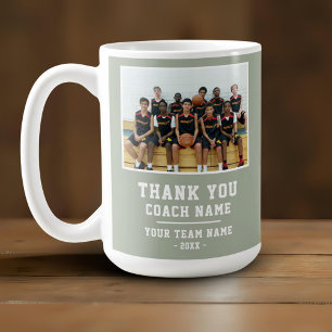 Caneca De Café Obrigado Treinador Nome da Equipe Foto