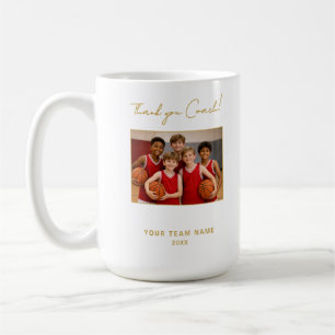 Caneca De Café Obrigado Treinador Nome da Equipe Foto Assinatura