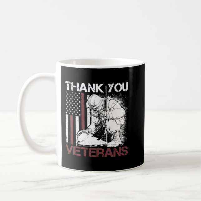 Caneca De Café Obrigado Veteranos Camisas Orgulhosas Pai Veterano (Esquerda)