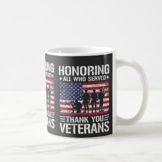 Caneca De Café Obrigado Veteranos Presente Patriótico de Serviço