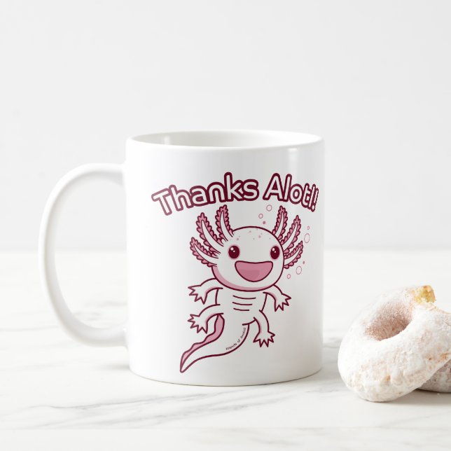 Caneca De Café Obrigados Alotl! - AXOLOTL (Com Donut)