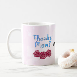 Caneca De Café Obrigados Mãe com Flor de Cravos para o Dia das Mã