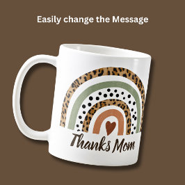 Caneca De Café Obrigados Mãe Manchas Leopardo Impressão Boho Arco