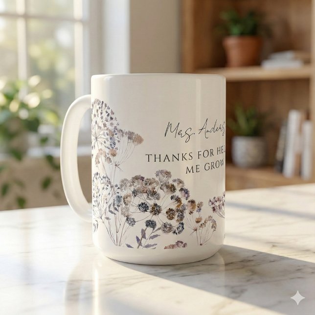 Caneca De Café Obrigados Para Me Ajudar A Cultivar Mug (Show your gratitude with this lovely, "Thanks for helping me grow" mug! )