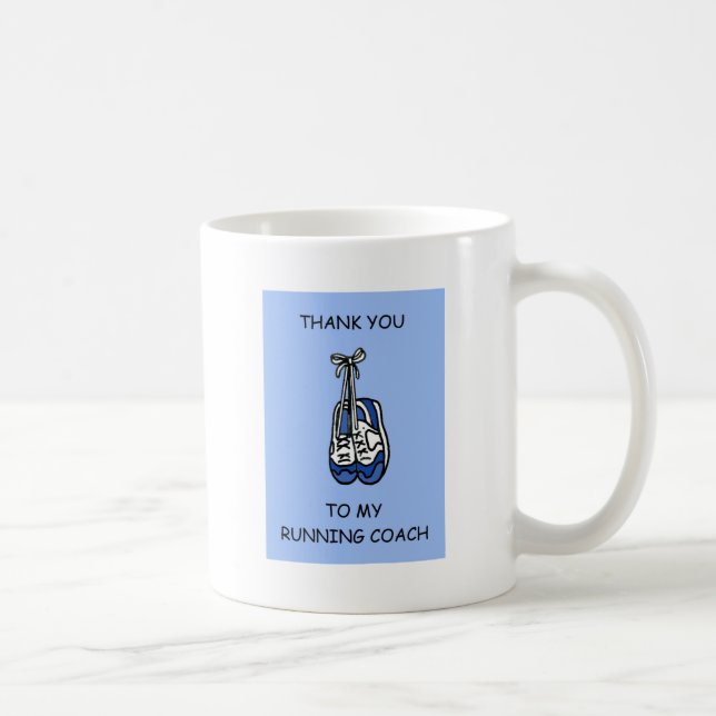 Caneca De Café Obrigados para treinador em corrida (Direita)