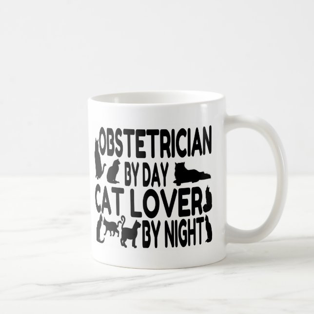 Caneca De Café Obstetrícia Cat Lover (Direita)